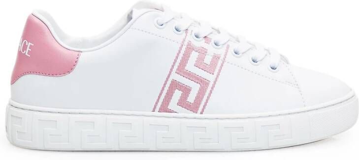 Versace Witte Leren Veterschoenen White Dames - Foto 4