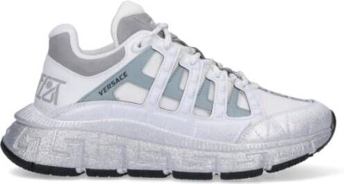 Versace Trigreca Sneakers met Grafisch Patroon en Leren Details White Dames