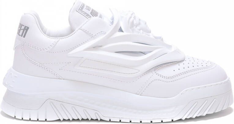 Versace Odissea Sneakers Leer Medusa Hoofd Track Zool White