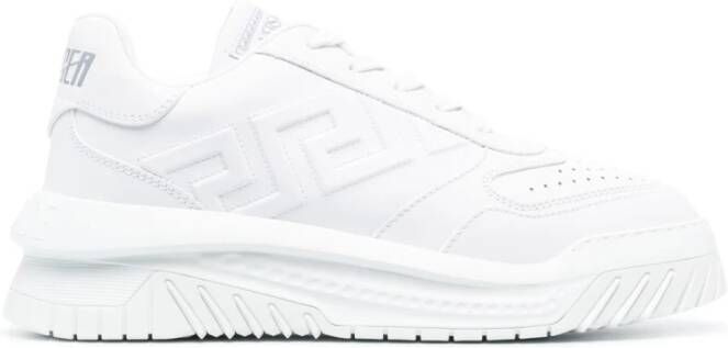 Versace Greca Odissea Veterschoenen van leer White Heren