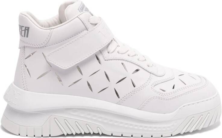 Versace Leren Sneakers met Lasersnijwerk White Heren