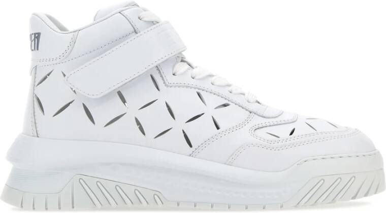 Versace Hoge Sneakers met Veters Klittenband White Heren