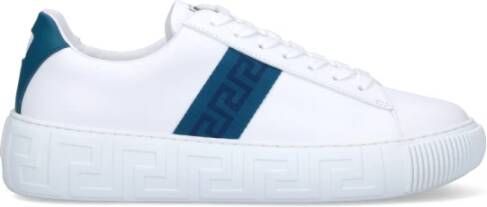 Versace Witte Leren Lage Top Sneakers