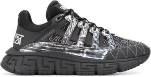 Versace Tweekleurige trigreca sneakers Zwart
