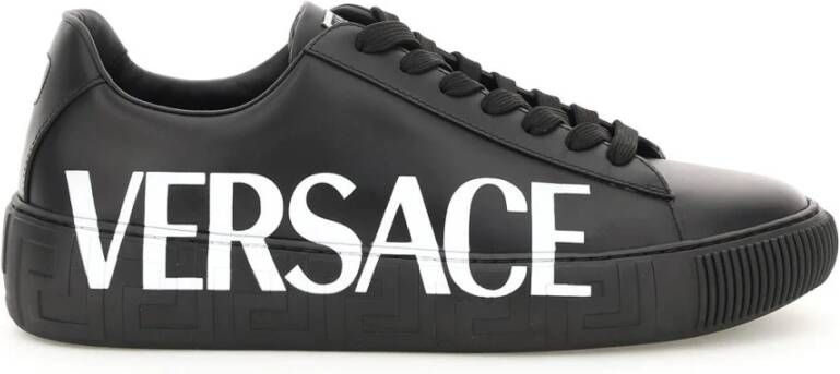 Versace Low Top Sneakers with Logo Zwart Heren