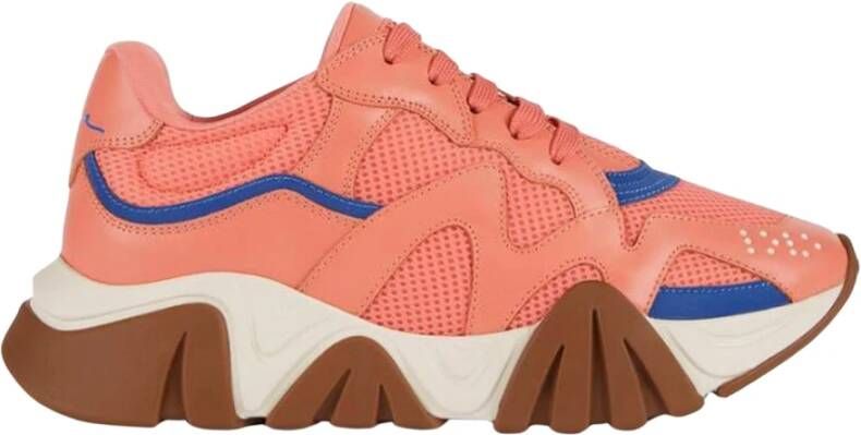 Versace Squalo Sneakers Vrouwen Leer Mesh Rubber Pink Dames