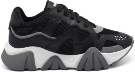Versace Squalo Sneakers van mesh en zwart leer