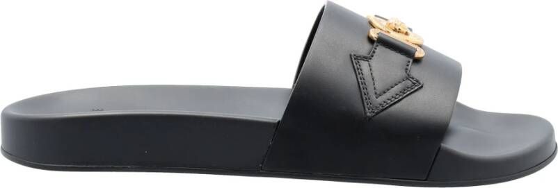 Versace Slippers met applicaties 'Medusa Biggie' Zwart Heren