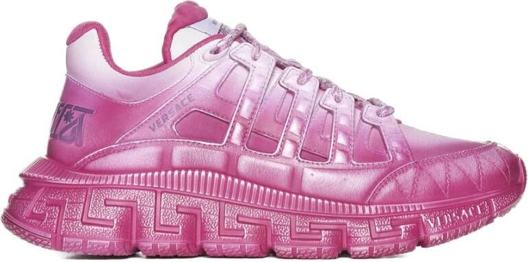 Versace Trigreca Leren Sneakers Pink Dames