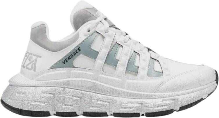 Versace Trigreca Sneakers met Grafisch Patroon en Leren Details White Dames