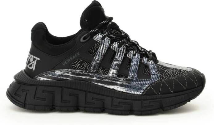 Versace Zwarte Trigreca Trainers van canvas Black Heren