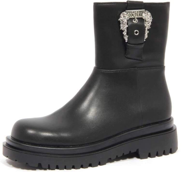 Versace Jeans Couture Zwarte casual gesloten laarsjes Zwart Dames