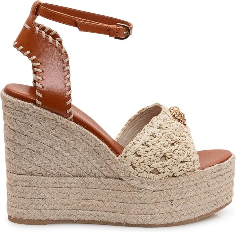 Versace 120 Leather Platform Espadrille Wedges