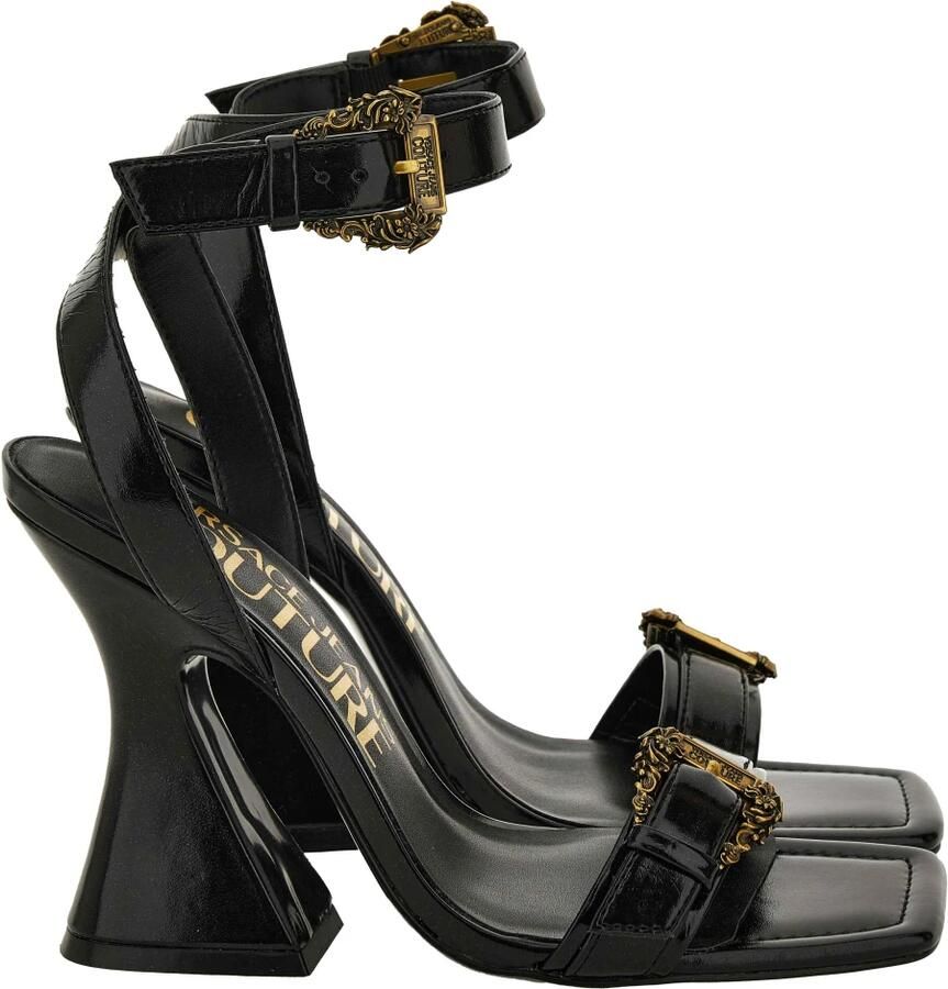 Versace Baroque Buckle Patent Kristen Sandals