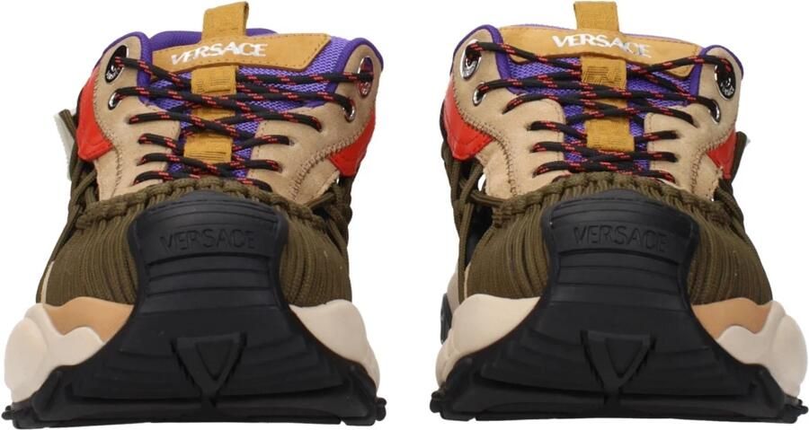 Versace Beige Leren Atletische Sneakers