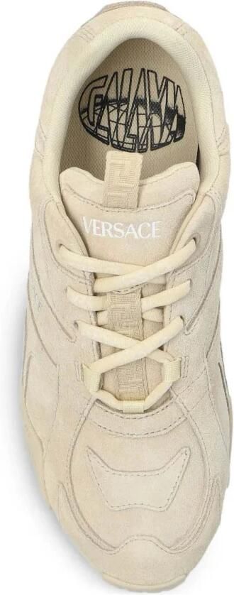 Versace Beige Sneakers met Grieks motief