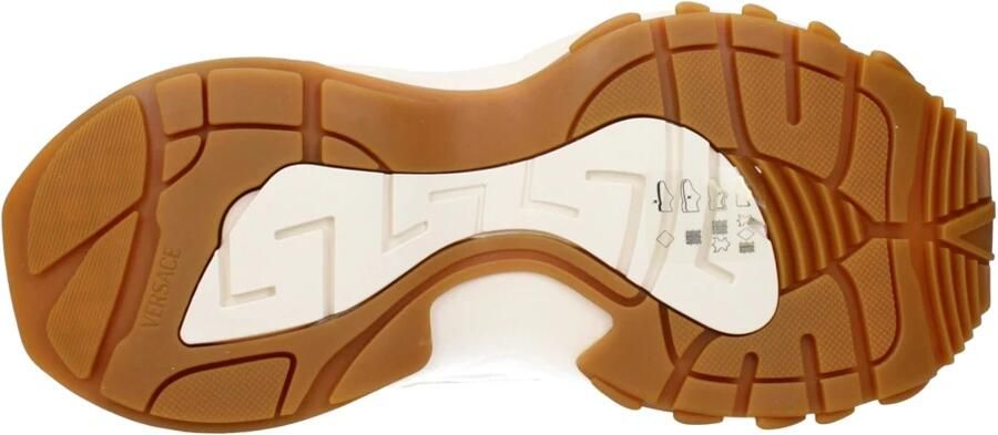 Versace Beige Leren en Technische Stof Baskets Beige Dames - Foto 2