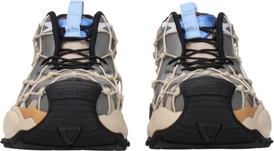 Versace Beige Stoffen Sneakers met Logo