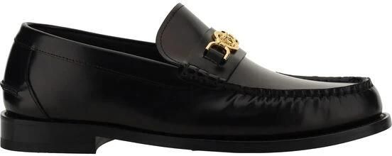 Versace Medusa Plaque Zwarte Kalfleren Mocassins Black Heren - Foto 10