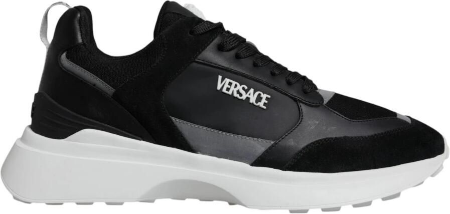 Versace Canvas Quad Fabric Medusa Lage Sneakers