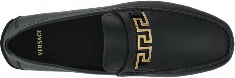 Versace Zwarte Leren Loafers met Gouden Hardware Black Heren - Foto 3