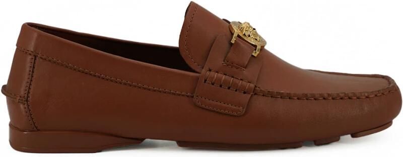 Versace Authentieke Loafers Van Kalfsleer Met Gouden Medusa-Detail - Foto 2