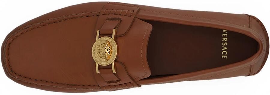 Versace Authentieke Loafers Van Kalfsleer Met Gouden Medusa-Detail - Foto 3