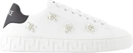 Versace Embellished Medusa Studded Leather Sneakers