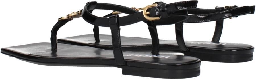 Versace Zwarte Sandalen met Slangenprint Leer Black Dames