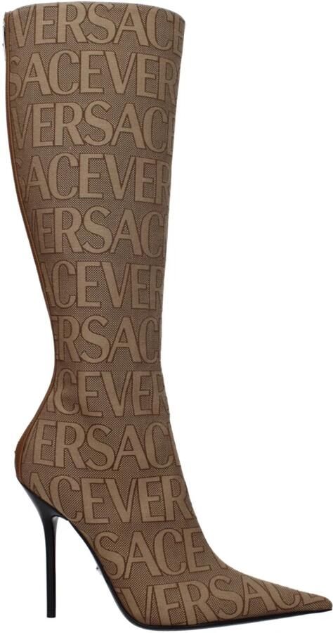 Versace Kniehoge laarzen uit de 'La Vacanza' collectie. Bruin Dames - Foto 2