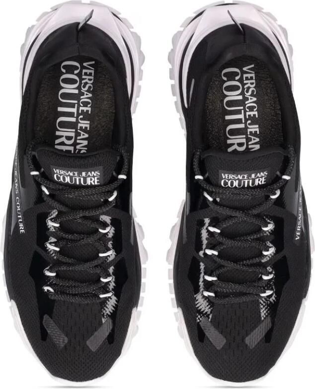 Versace Jeans Couture Zwarte Sneakers met Logo Print en Chunky Rubberen Zool Black Heren - Foto 2