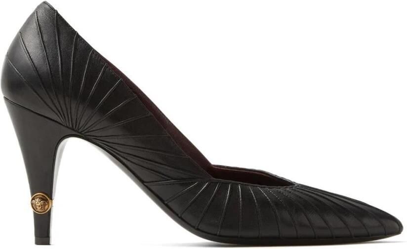 Versace Gianni Geplooide Leren Pumps met Puntige Neus