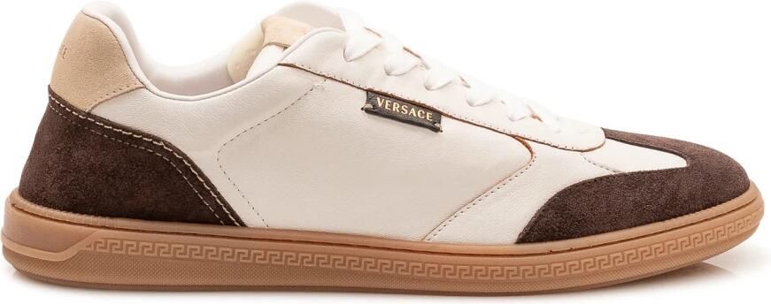 Versace Greca Court Nappa Suede Sneakers