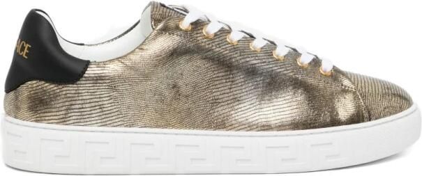 Versace Greca Lizard-Effect Sneakers