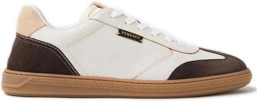 Versace Greca Court Nappa & Suede Sneakers