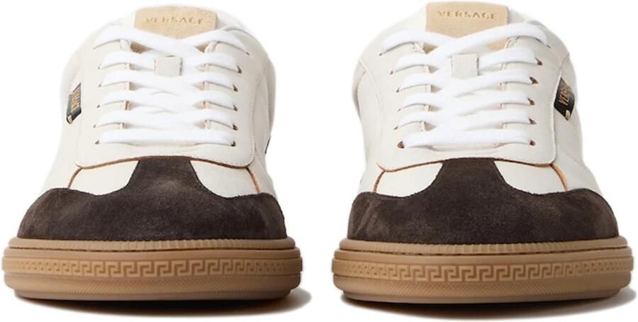 Versace Greca Court Nappa & Suede Sneakers - Foto 5