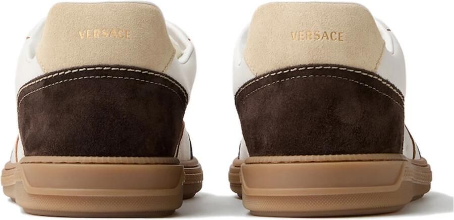 Versace Greca Court Nappa & Suede Sneakers - Foto 6