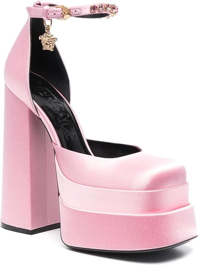 Versace Hoge hakken voor dames Medusa lichtroze 1002005-Dra67-1Pb9V - Foto 3