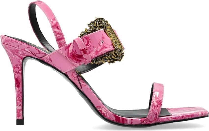 Versace Jeans Couture Barocco Buckle Sandalen met Hak