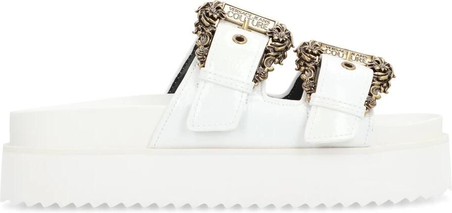 Versace Jeans Couture Gespbanden Rubber Slides Plateau Sandalen