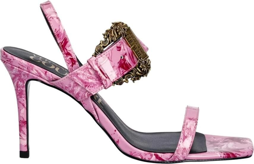 Versace Jeans Couture Barocco Buckle Sandalen met Hak
