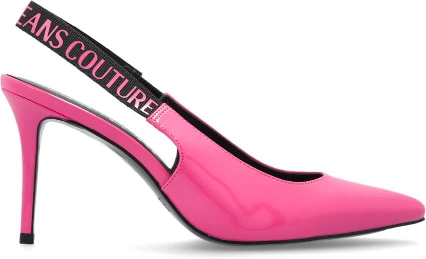 Versace Jeans Couture Logo Scarlett Patent Slingback Pumps