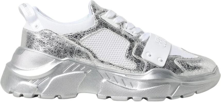 Versace Jeans Couture Metallic Leather Sneakers Chunky Sole - Foto 2