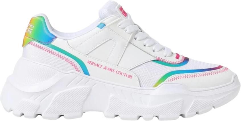 Versace Jeans Couture Rainbow Stitch Detail Chunky Sneakers Wo White - Foto 4