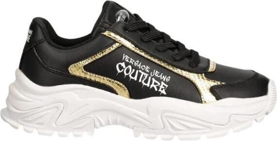 Versace Jeans Couture Zwarte Sneakers voor Vrouwen Aw24 Black Dames