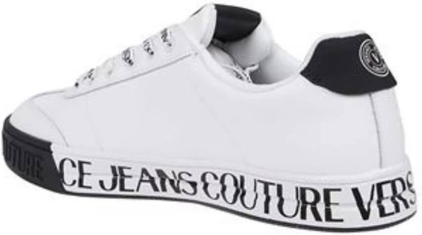 Versace Jeans Couture Stijlvolle leren sneakers White Heren