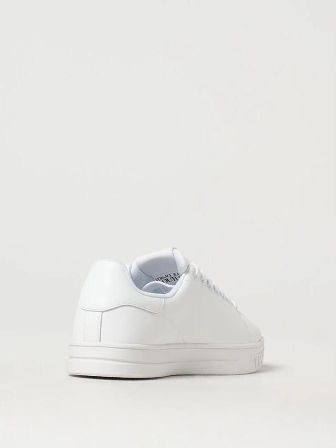 Versace Jeans Couture Lage leren sneakers met uitneembare binnenzool White Heren