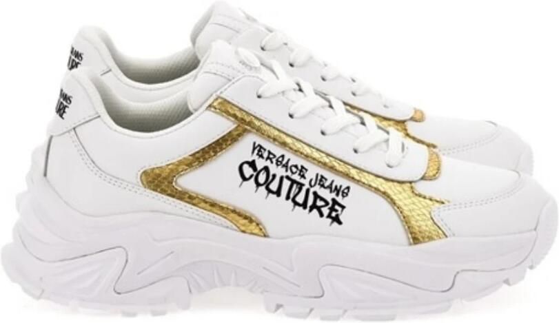 Versace Witte en gouden Sneakers met Logo - Foto 3