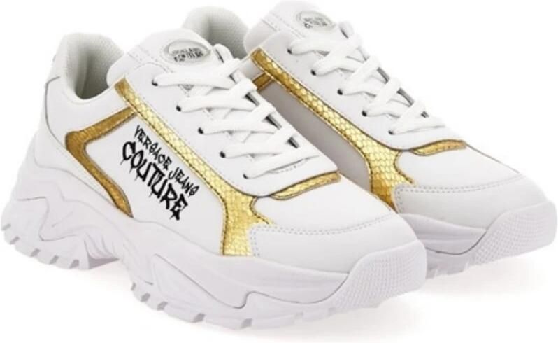 Versace Witte en gouden Sneakers met Logo - Foto 2
