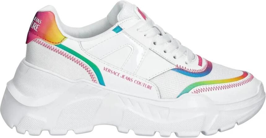 Versace Jeans Couture Rainbow Stitch Detail Chunky Sneakers Wo White